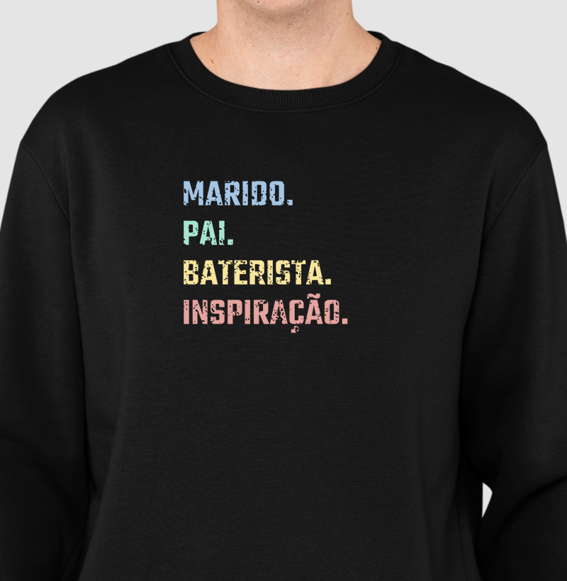 Camisa "Marido, pai, baterista, inspiração"