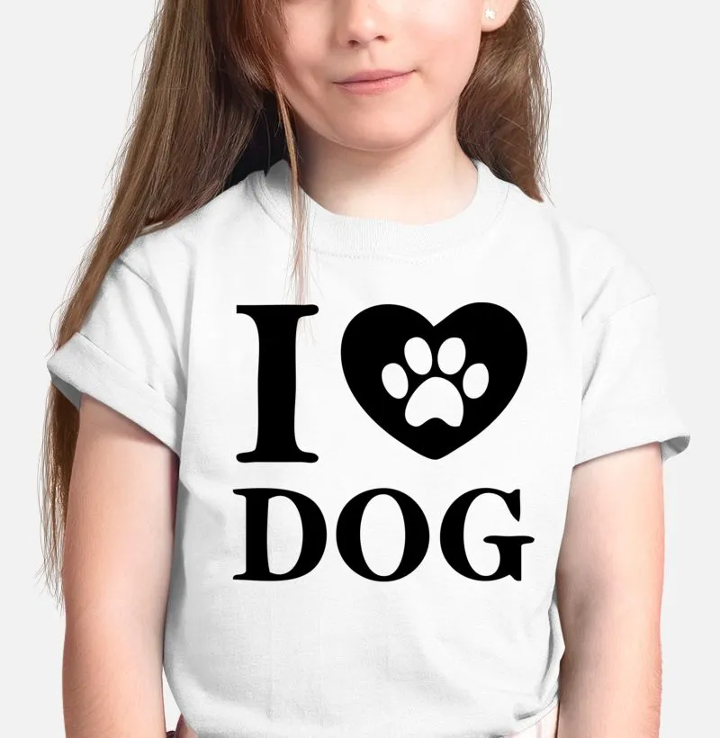 Camiseta Infantil - I Love Dog