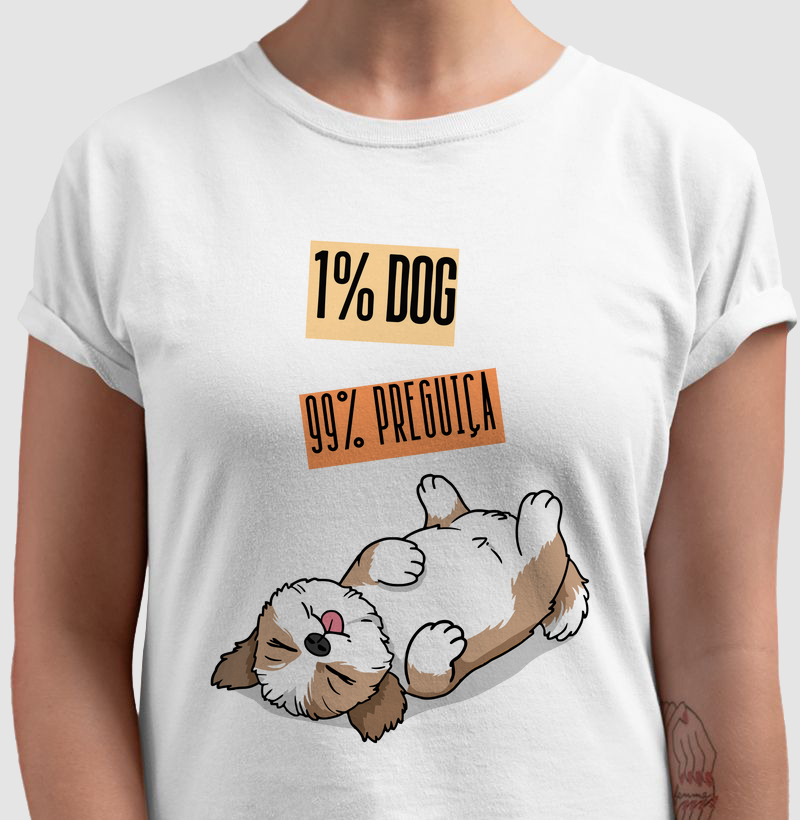 Camiseta Shih Tzu Esparramado – 1% DOG 99% PREGUIÇA