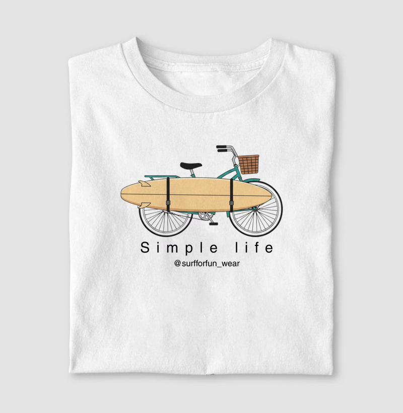 Camiseta Simple Life Surf Lifestyle Beach Bike Unissex | Surf for fun wear