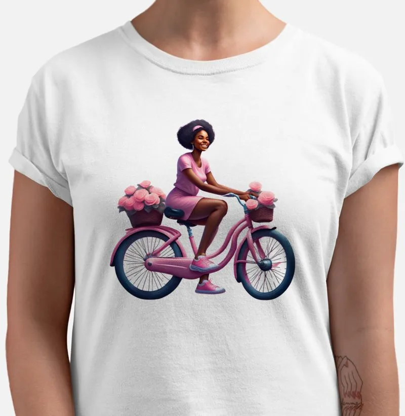 Ciclista com flores no sexto.