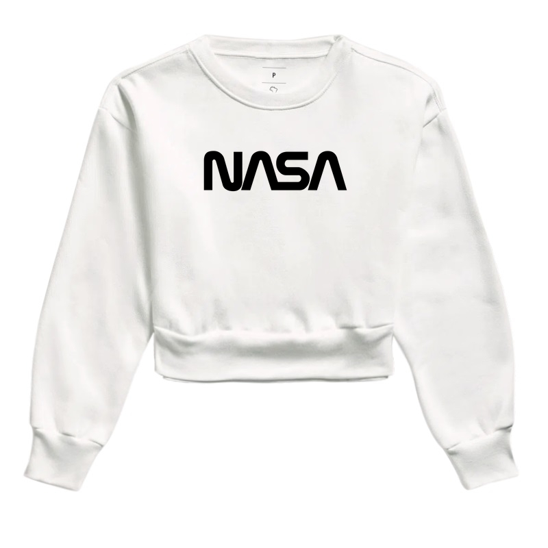 Cropped Moletom NASA preto