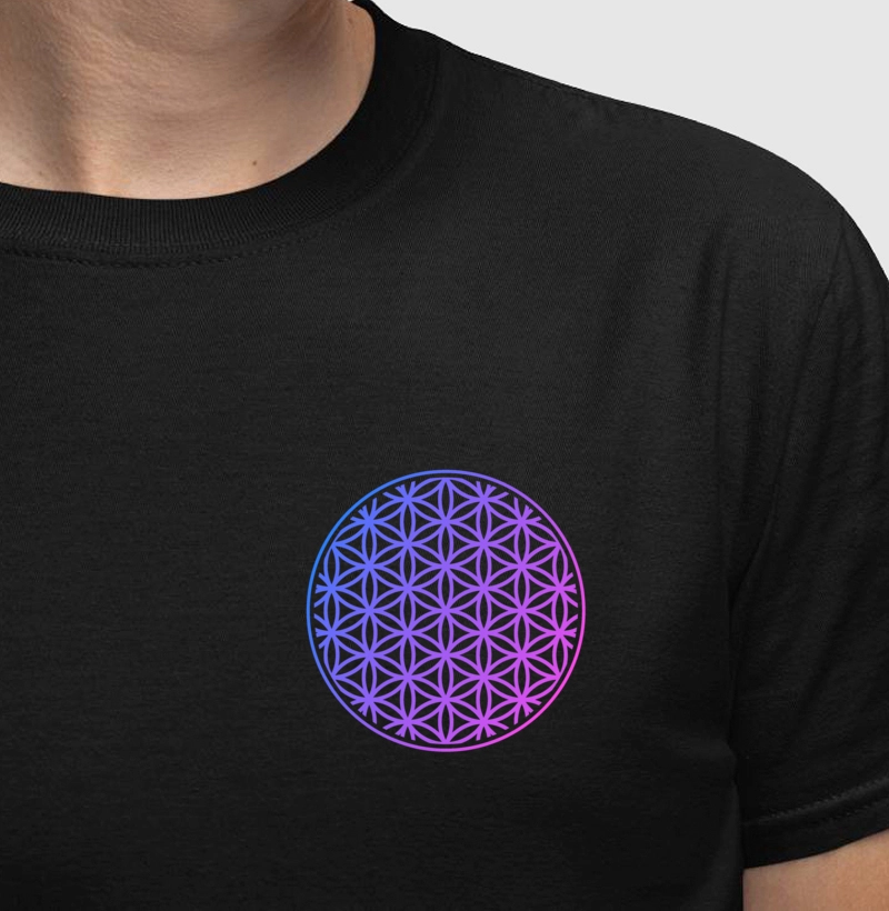 Camiseta Geometria Sagrada: Flor da Vida II (Masc & Fem • Preta & Branca)