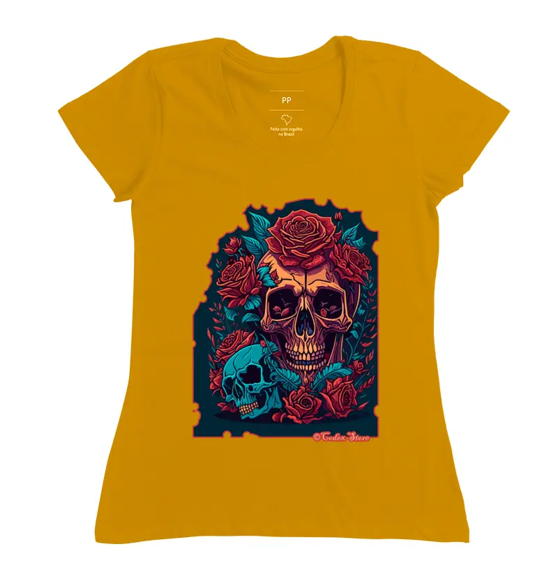 CAMISETA SKULL FLOWERS
