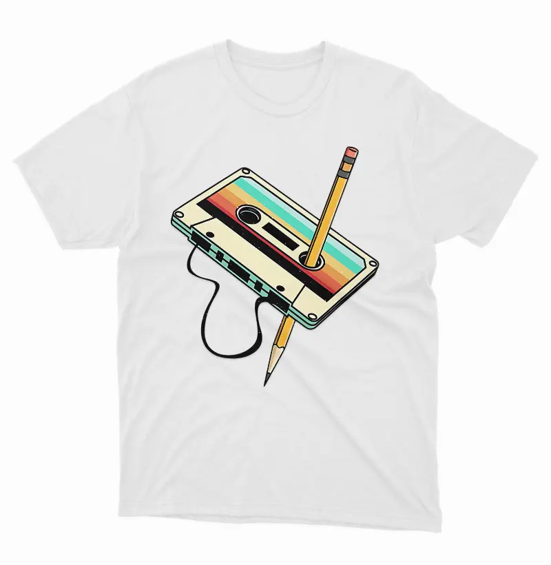 Camiseta Lápis para Rebobinar a Fita Cassete