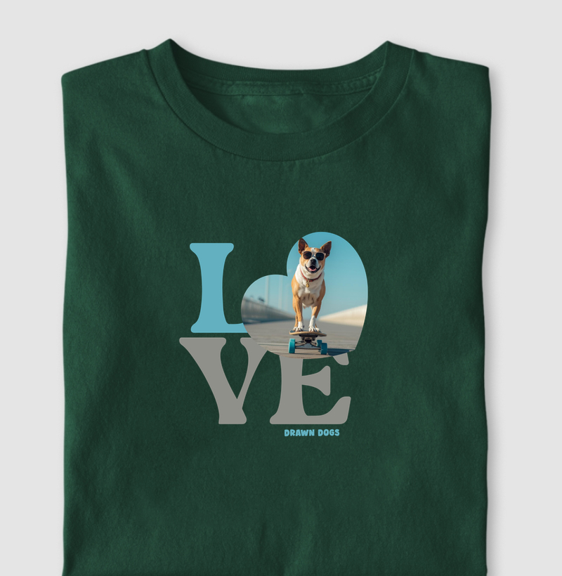 Love - cachorro no skate