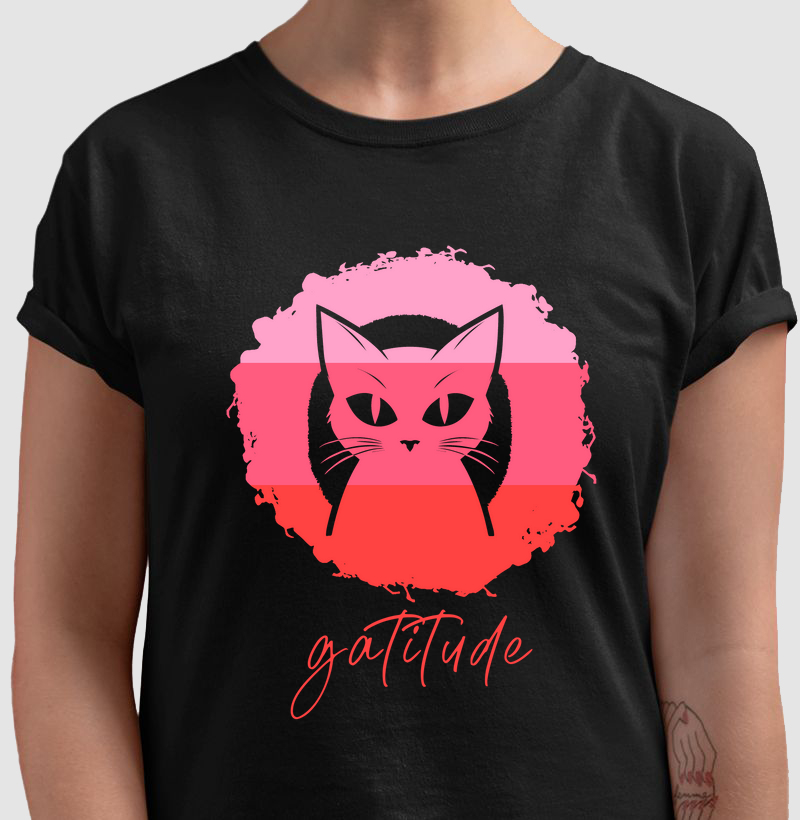 Camiseta Gatitude Rosa