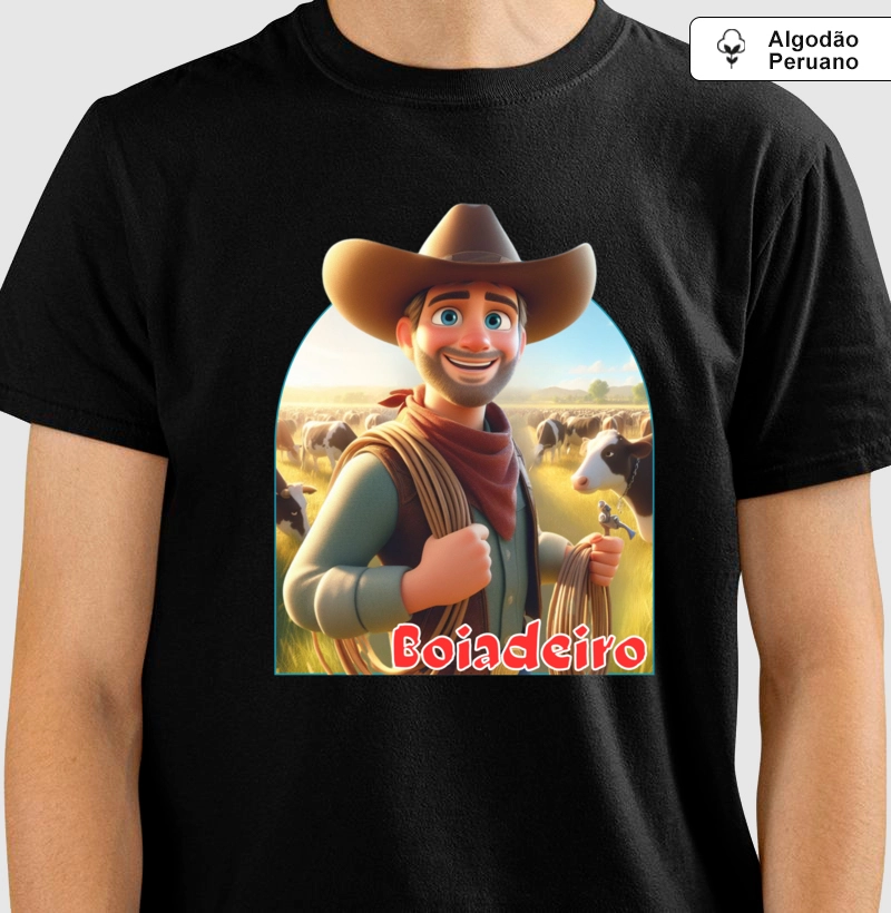 Camiseta Algodão Peruano - Premium - Boiadeiro