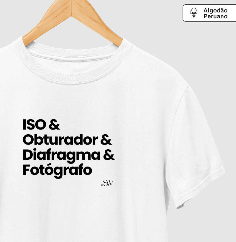 Camiseta Algodão Peruano | Shutter 01 Fotografia | Minimalismo, Estilo e Paixão pela Fotografia