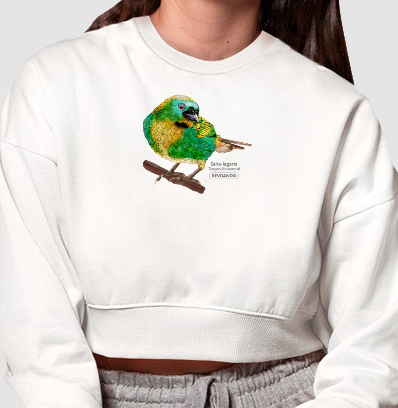 Aves do Brasil - Saíra-lagarta - Moletom Cropped