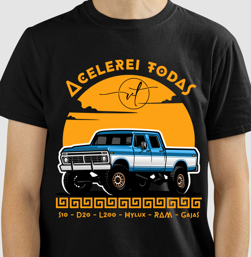 ACELEREI.  T-SHIRT Black Rom - Coleção Travel Vitcig