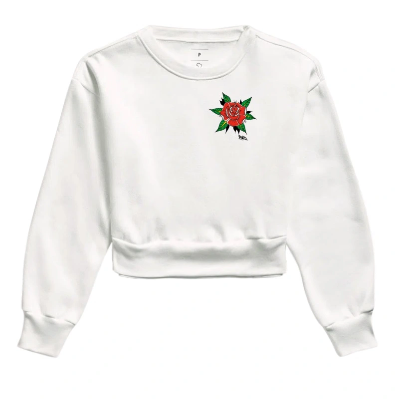 Moletom Cropped Flor Old School