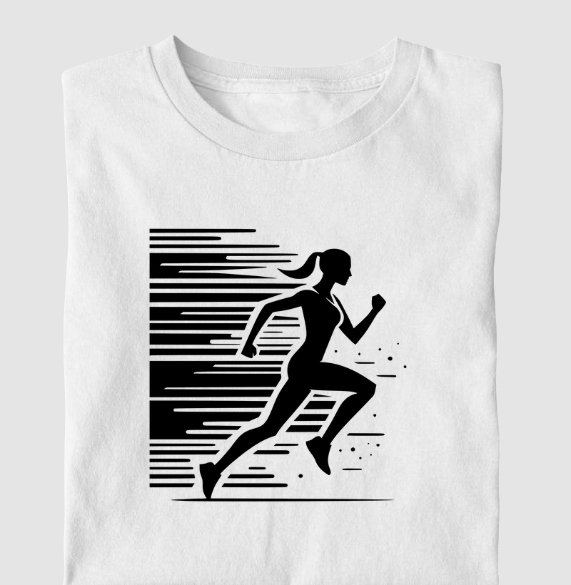 Camiseta com Silhueta de Corredora | Estilo e Movimento | Moda Esportiva de Luxo VP