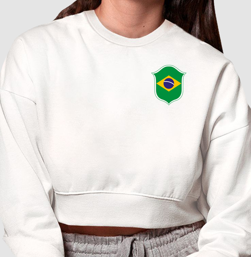 Moletom Cropped Escudo Brasileiro