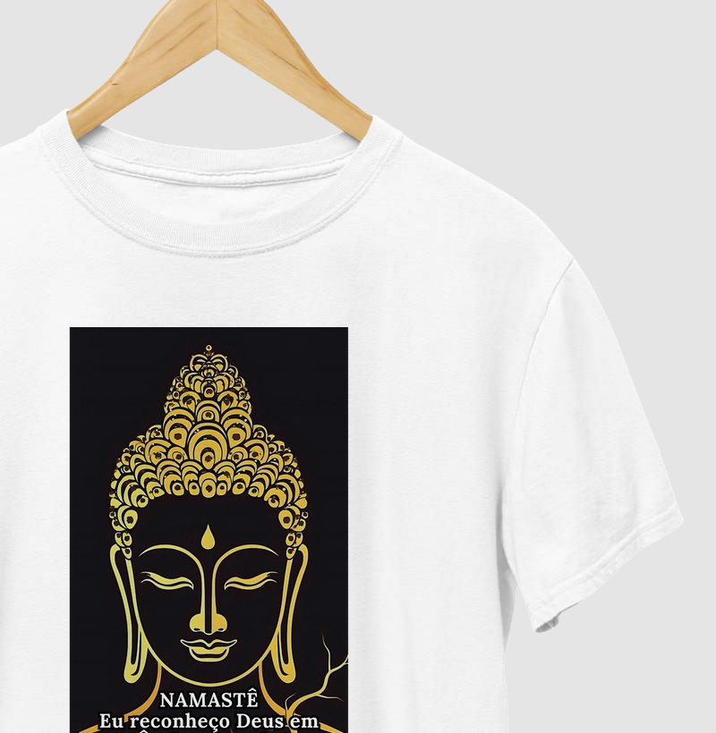 CAMISETA NAMASTÊ - EU RECONHEÇO DEUS EM VOCÊ!
