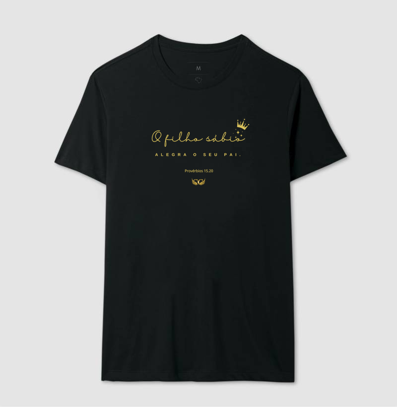 Camiseta Personalizada O filho sábio alegra seu pai. Pv 15.20