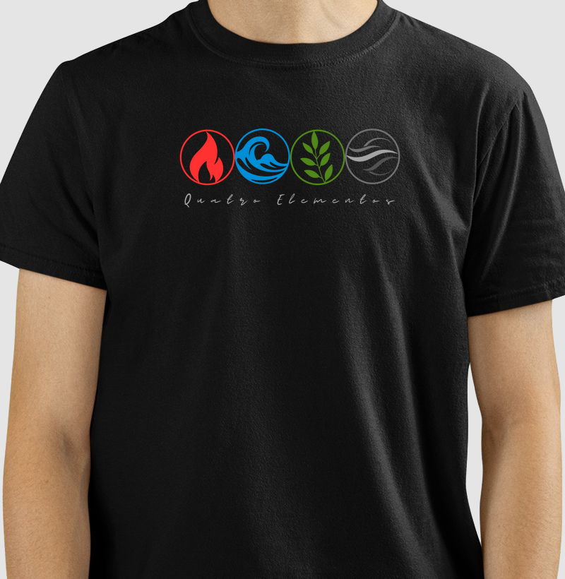 Camiseta 4 Elementos da Natureza Circ. Preta