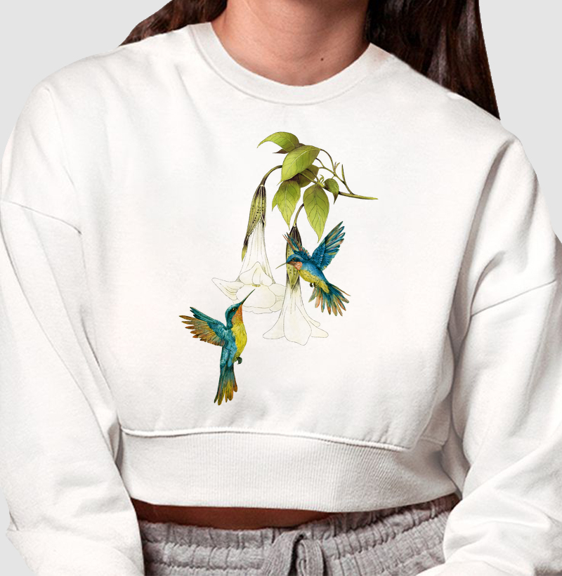 Beija-Flor Copo de Leite - Moletom Cropped