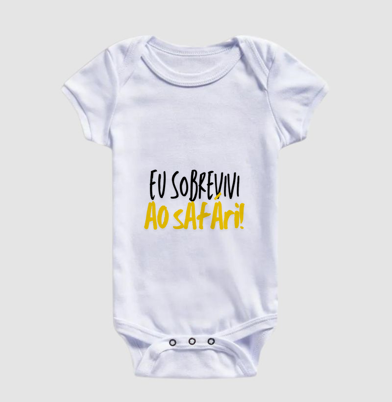 Body Infantil Animalis Sobrevivi ao Safari 100% Algodão