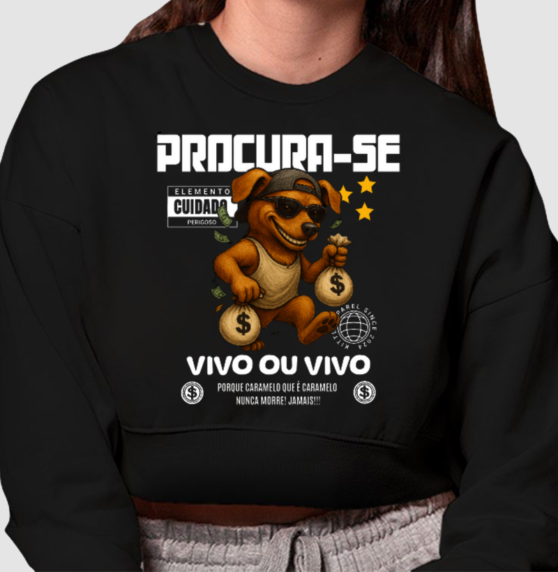 Cropped Moletom Procura-se