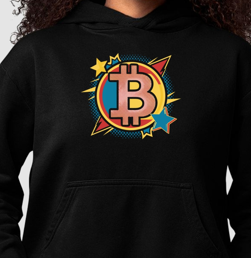 Moletom Hoodie Bitcoin Pop Art