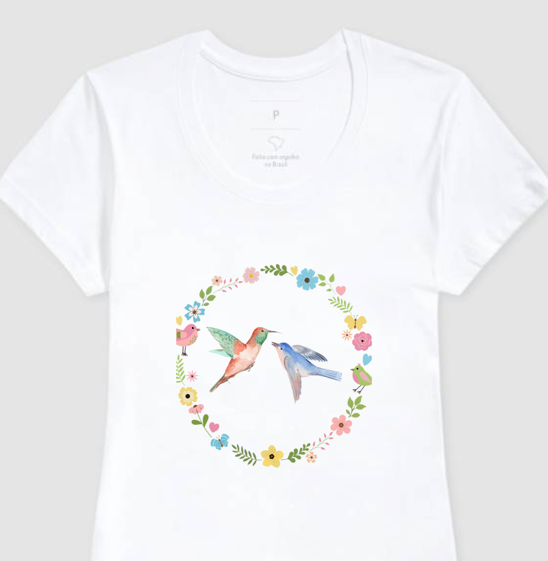 T-shirt Coleção Primavera Passáros