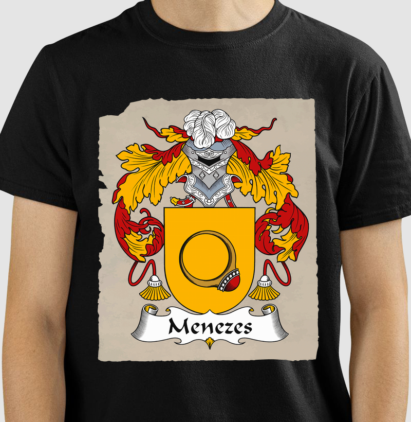 Camiseta Brasão Família Menezes Símbolo Heráldico