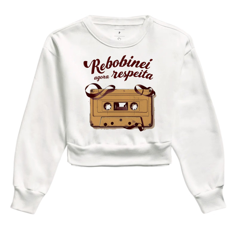 Cropped Moletom Rebobinei K7