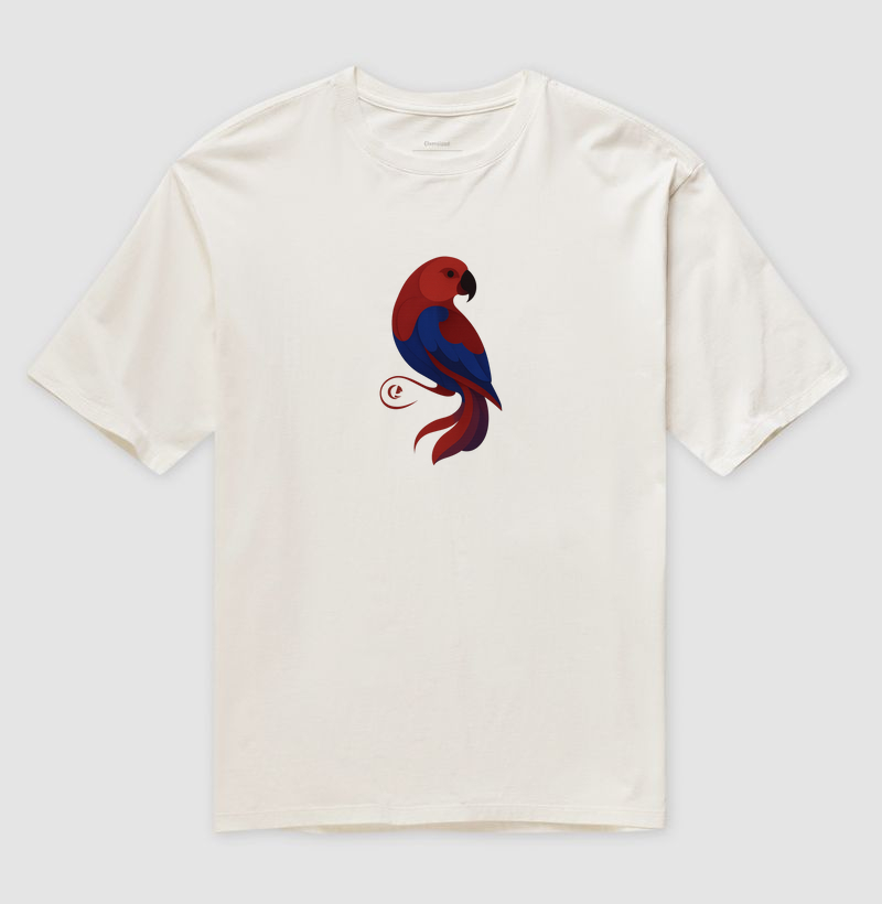 Camiseta Oversized - Papagaio Ecletus em Movimento