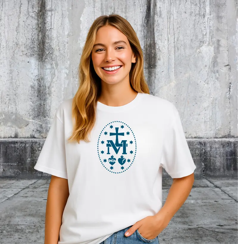 Medalha Milagrosa azul escuro