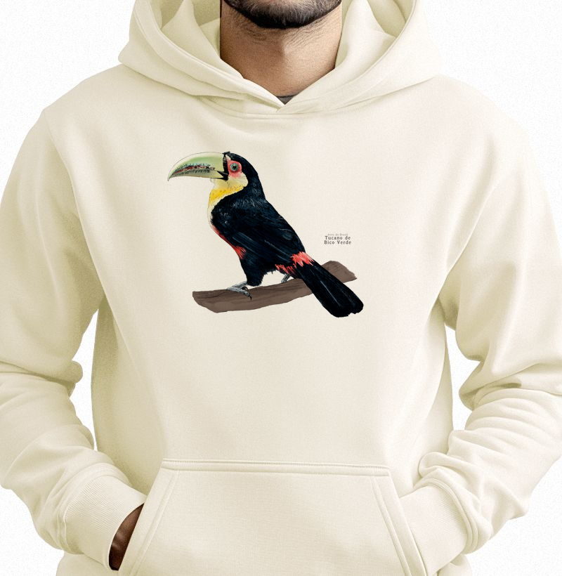 Aves do Brasil - Tucano de Bico Verde - Moletom Hoodie