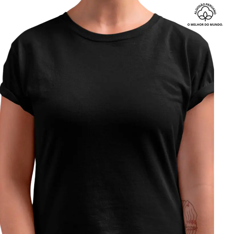 Camiseta algodão Peruano lisa feminina