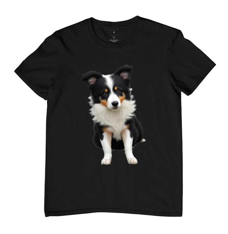 Camiseta de estampa Border Collie tricolor