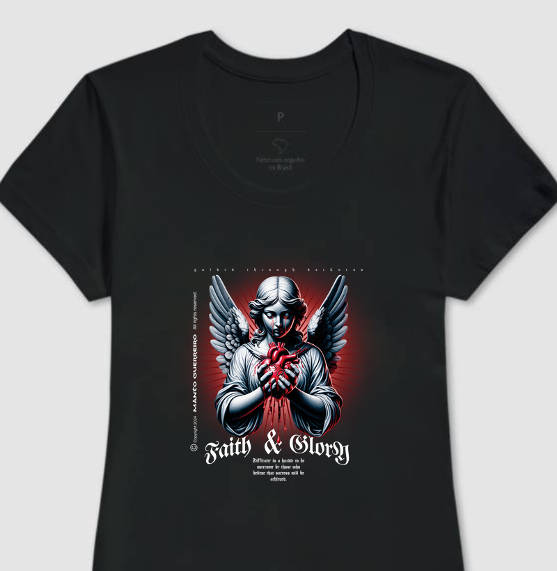 Camisa Fé e Glória Preta Feminina
