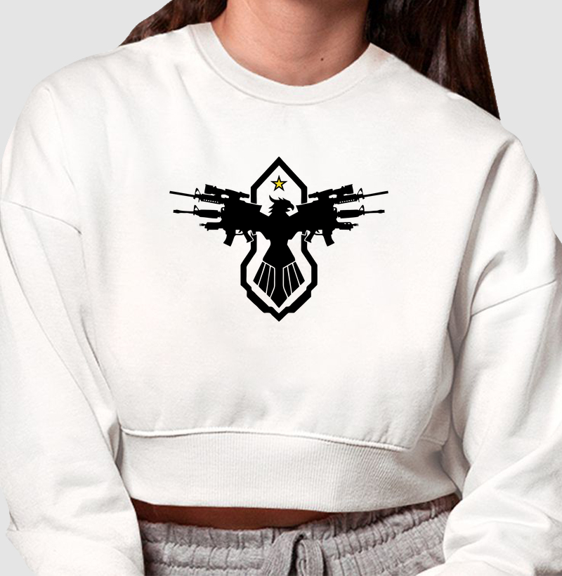 ÁGUIAS DE GUERRA/ Cropped Moletom