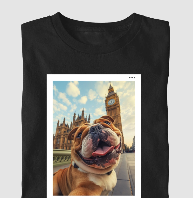 Camiseta Bulldog Ingles "Selfie"