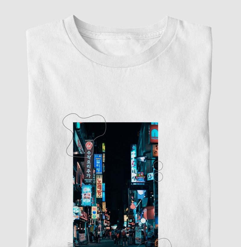 Camiseta "Coreia Street Neon" | K-Places [KoreaID]