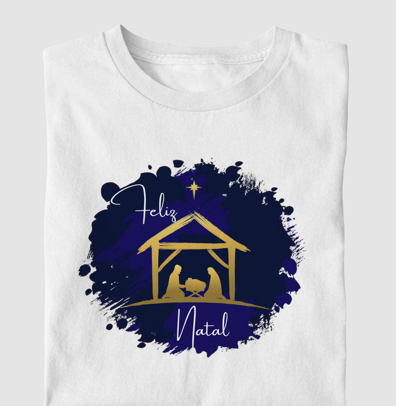 Camiseta de Natal Feliz Natal 100% Algodão