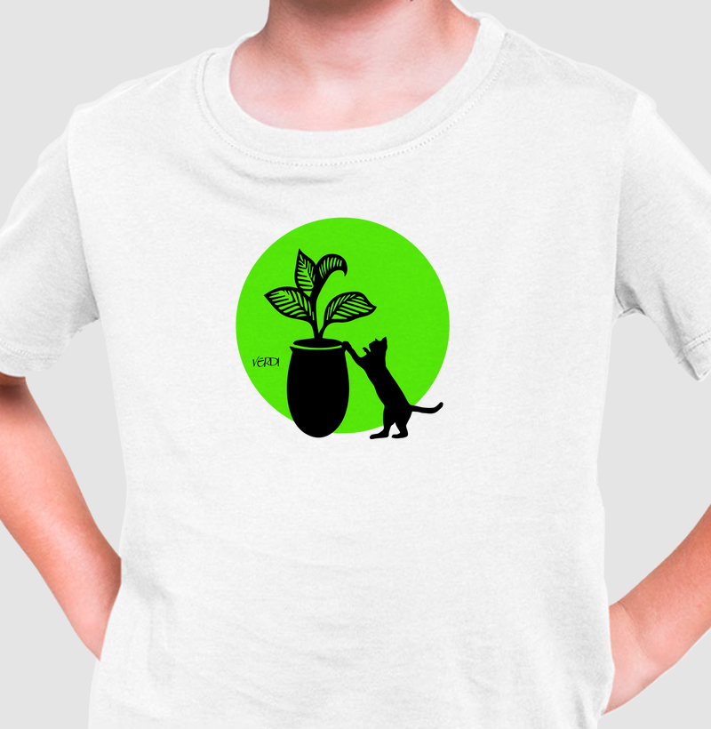 Gato e planta