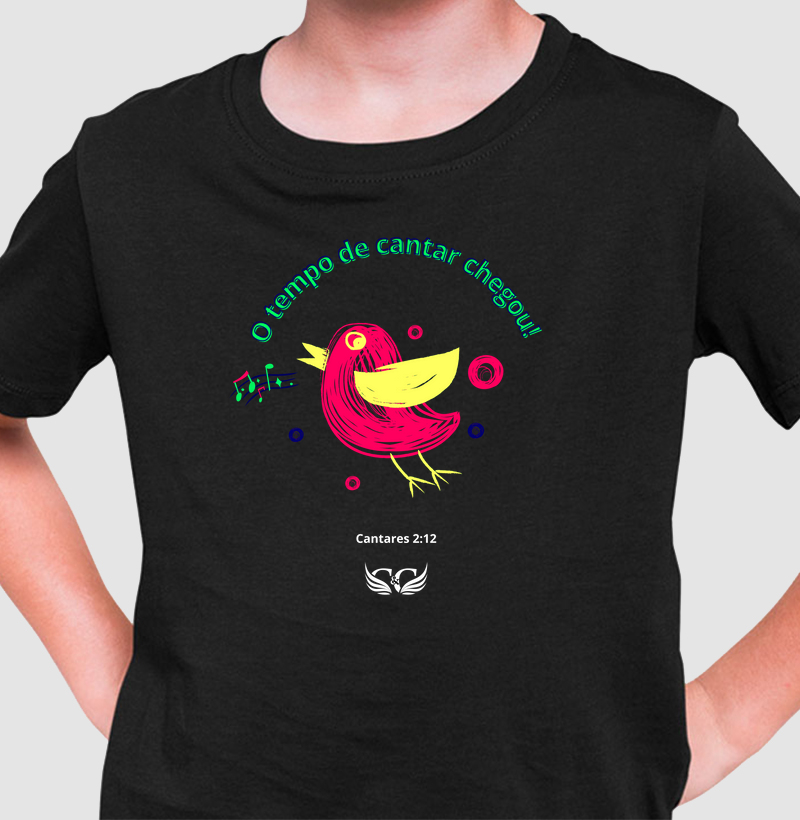 Camiseta Infantil Personalizada O Tempo de Cantar Chegou.