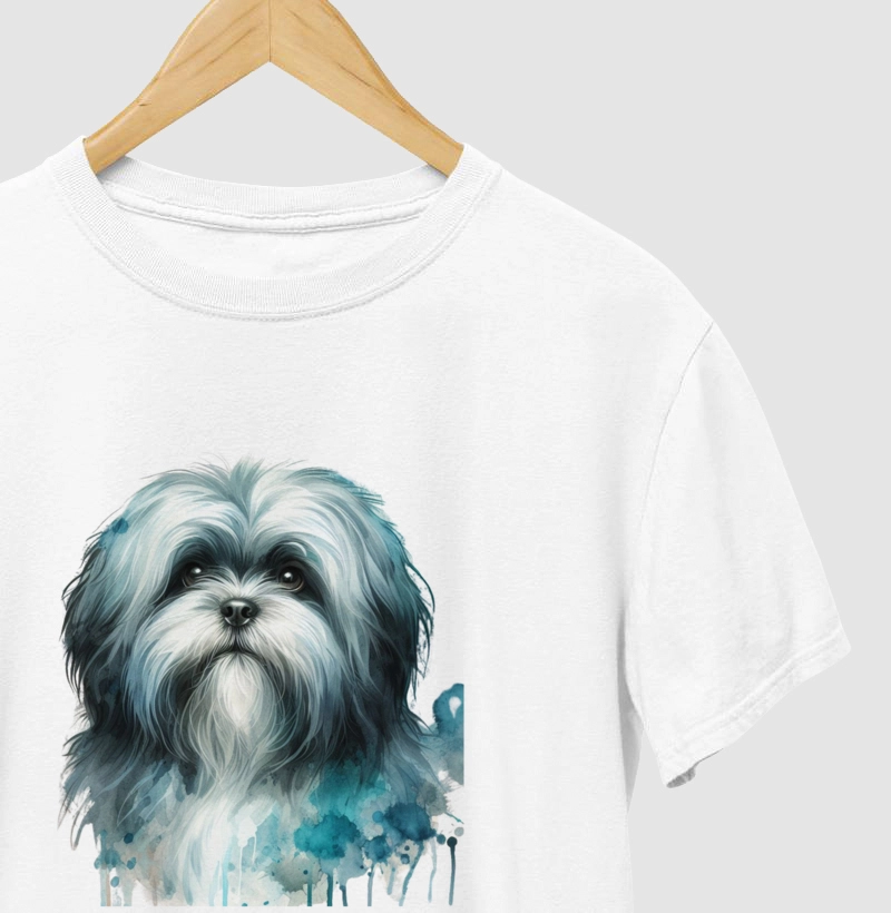 Camiseta Lhasa Apso Aquarela