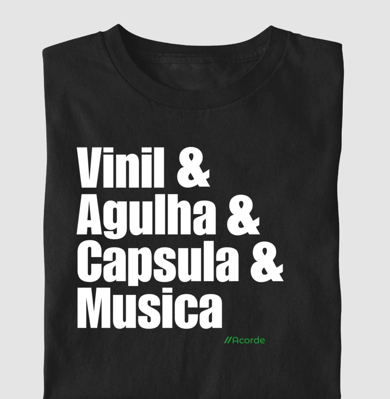 Camiseta Vinil Agulha Cápsula Música