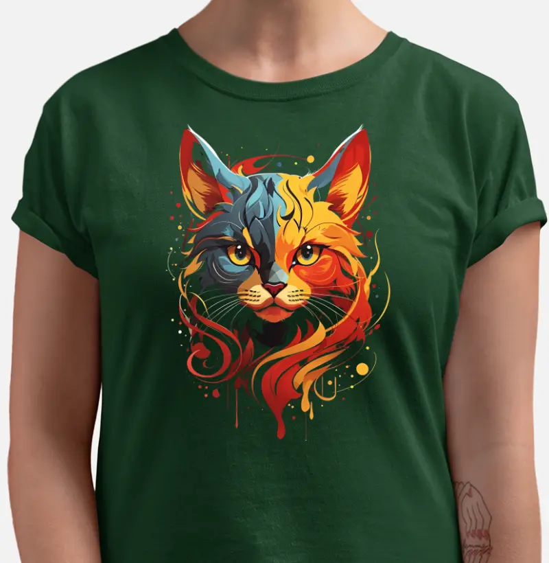 Camiseta - Gato Cores