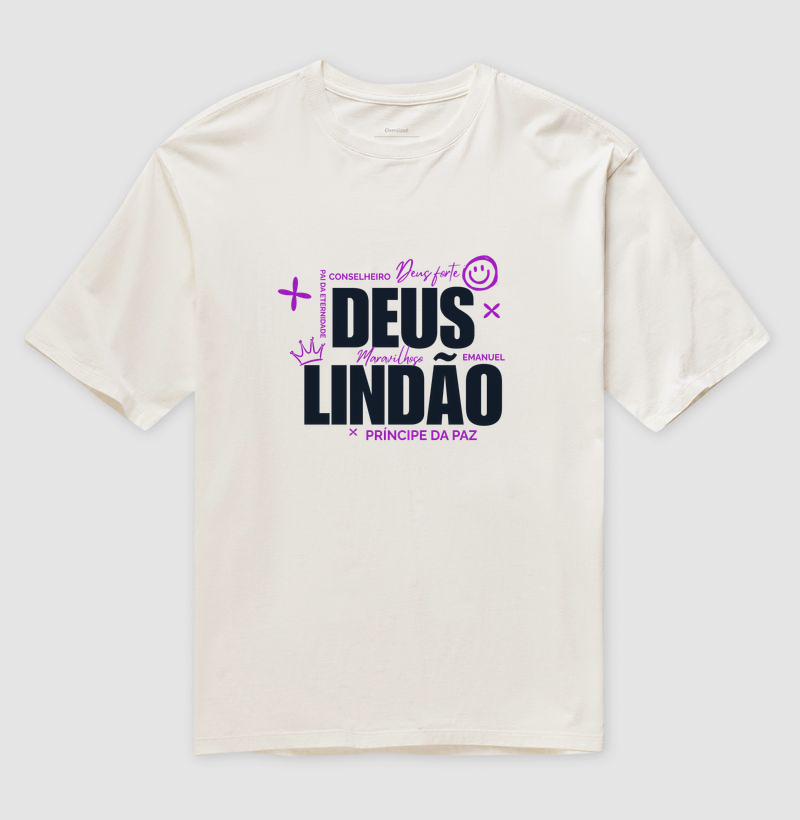 Camiseta Oversized Deus Lindão Nomes