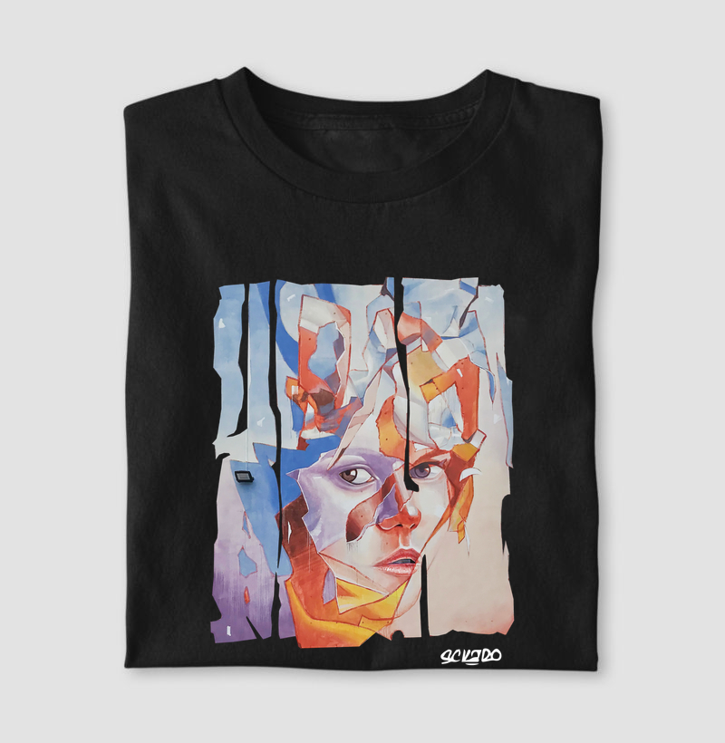 Sckado | Rosto Fragmentado — Camisetas (Clássica Masculino e Feminina)