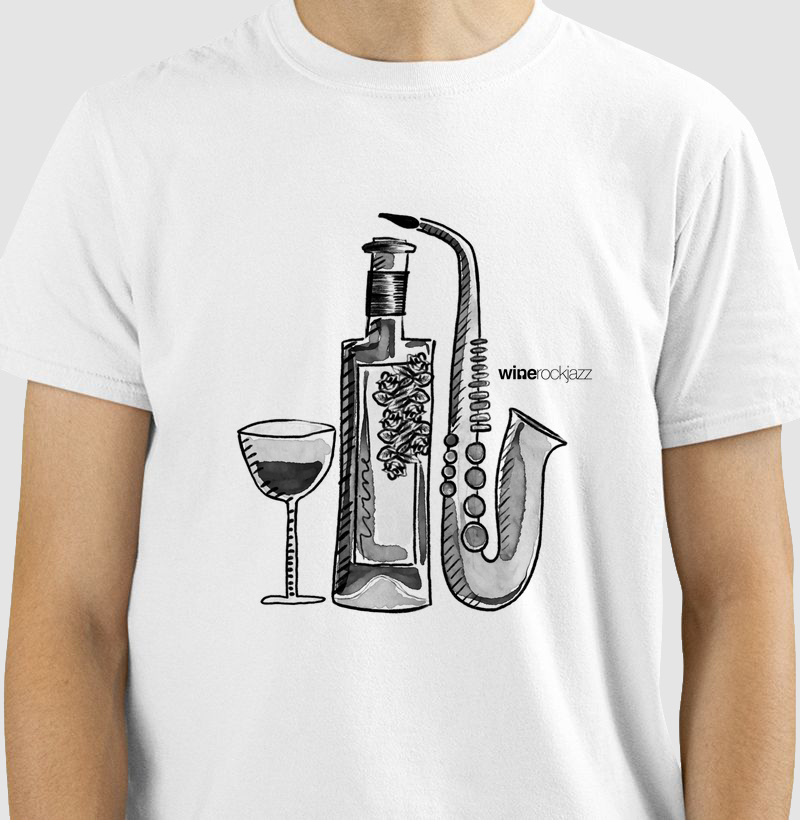 T shirt wine rock jazz trio