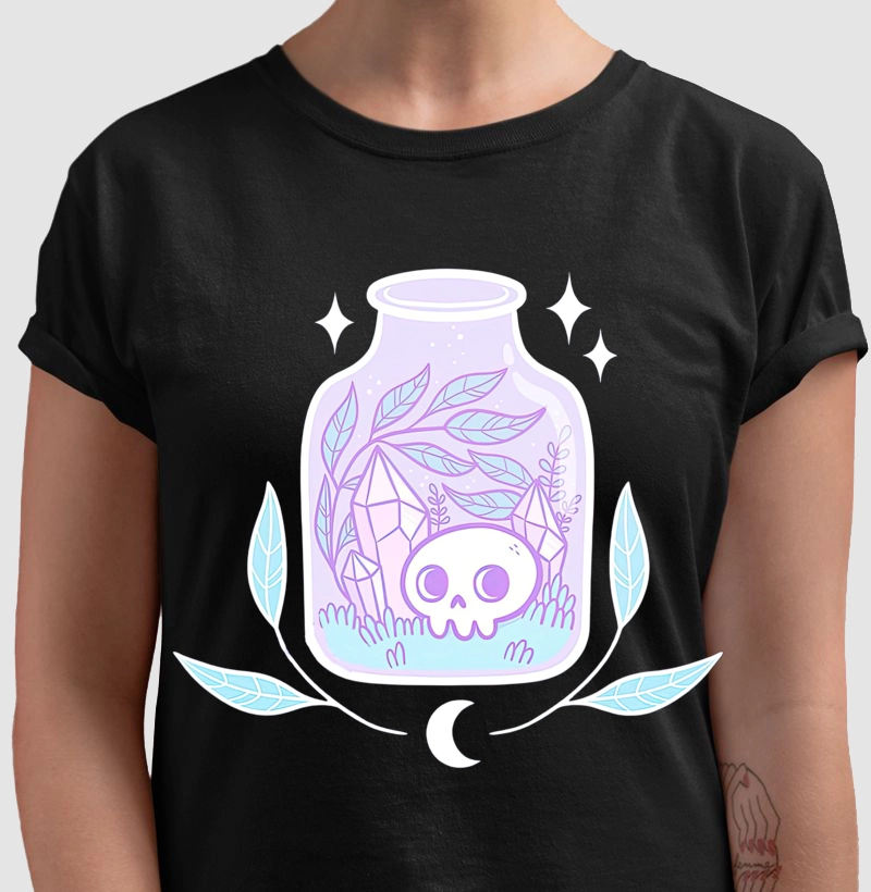 skull and diamond in a bottle
