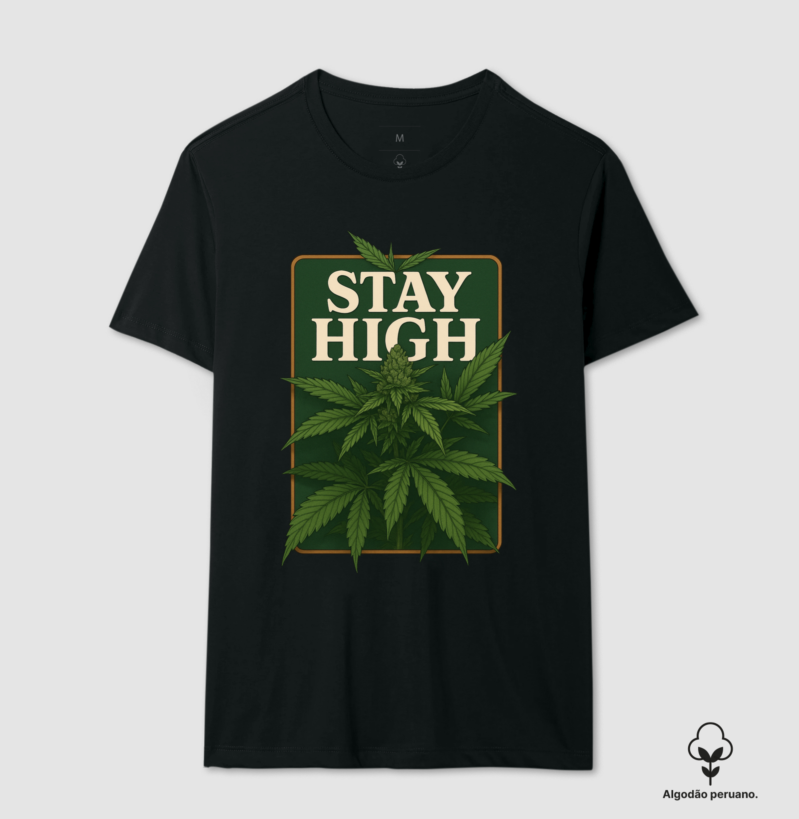 Camiseta algodão peruano - Stay High Leaf