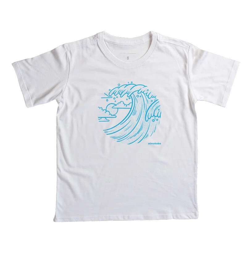Camiseta Aimobaba infantil onda branca