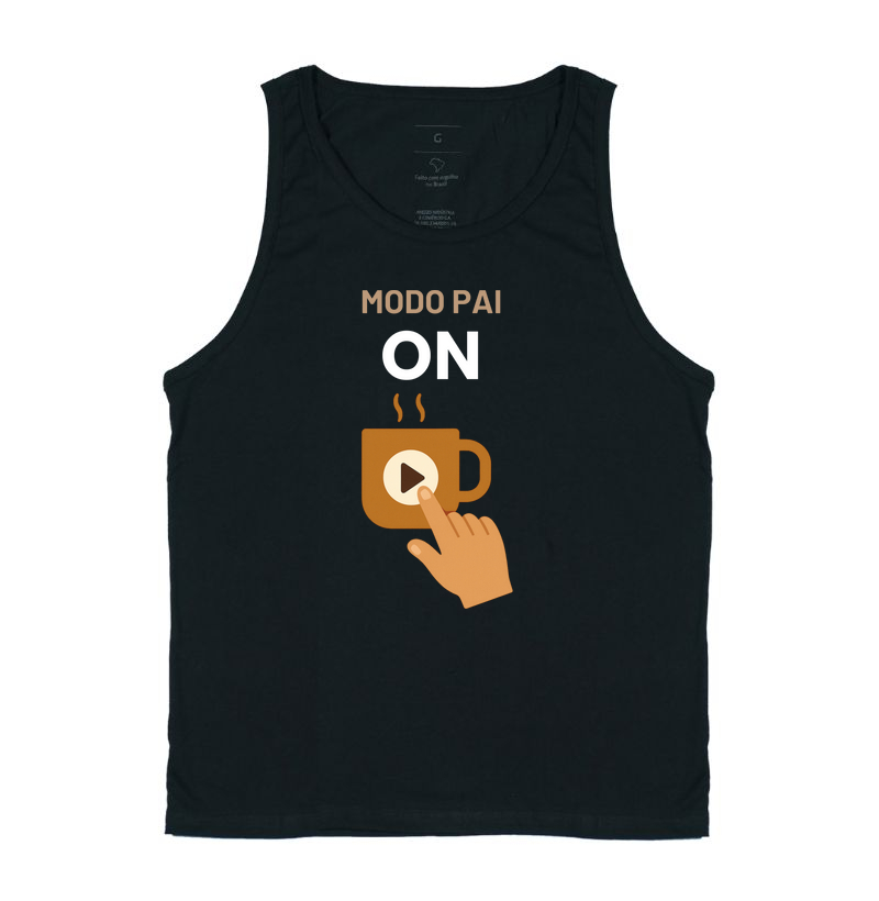 Camiseta Café MODO PAI ON Camiseta Presente Dia dos Pais